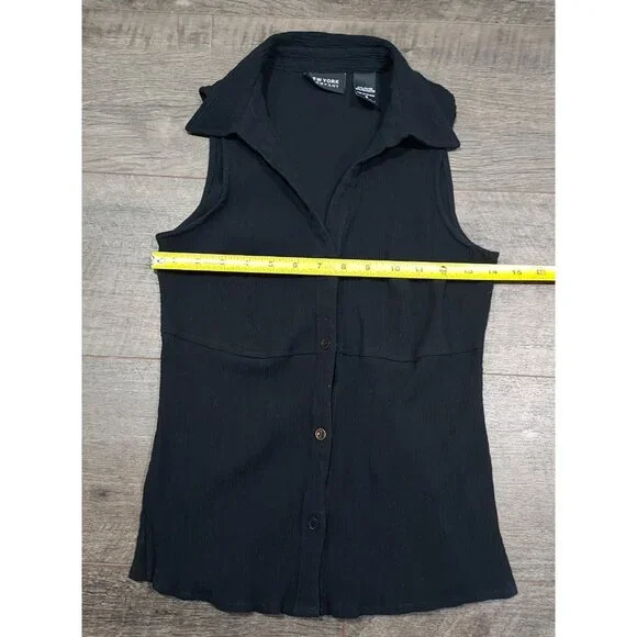 New York&Co Maxi Skirt Black Floral Sleevless Top Crinkle Size S 1990 Vintage - Picture 7 of 16